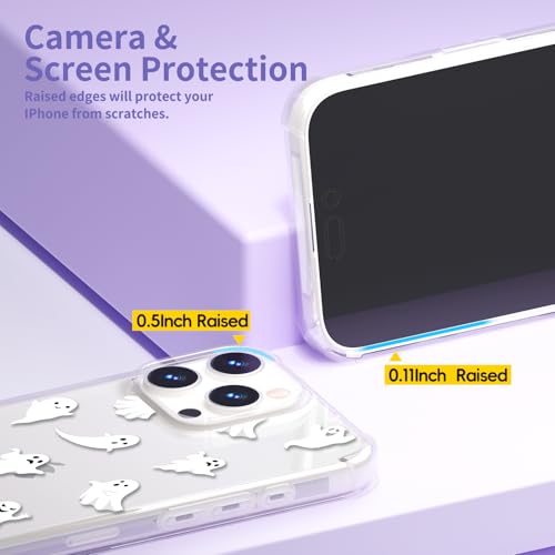 Coque d'Halloween iPhone 16 Pro fine et antichoc en silicone transparent