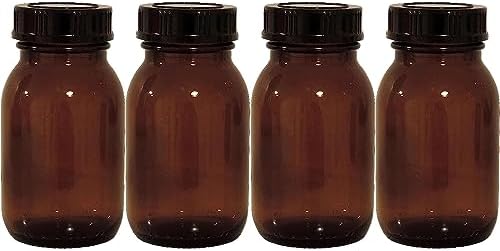 Mikken Lot De 2 Bocaux à Pharmacie Marron De 500 Ml Avec Bouchon à Vis