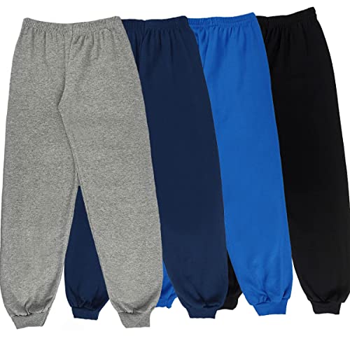 Kit 4 Calça De Moletom Infantil Menino Flanelado Básico Liso (TAMANHO 6- VESTE 3 A 4 ANOS)
