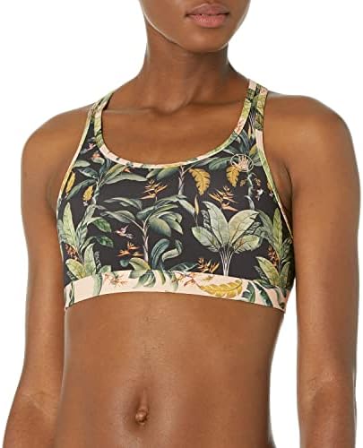 Body Glove Women's Standard Equalizer Medium Support Activewear Sport Bra, Equator Tropical, Small