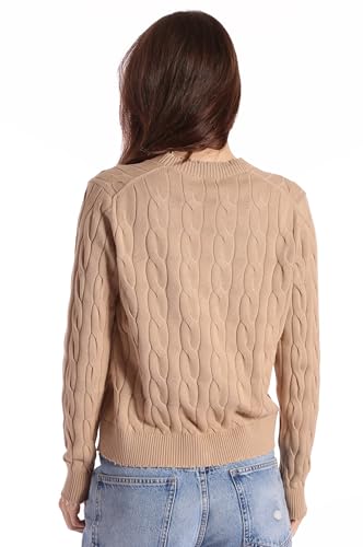 Image of Minnie Rose Women's Long Sleeve V Neck Cotton Frayed Cardigan Sweater