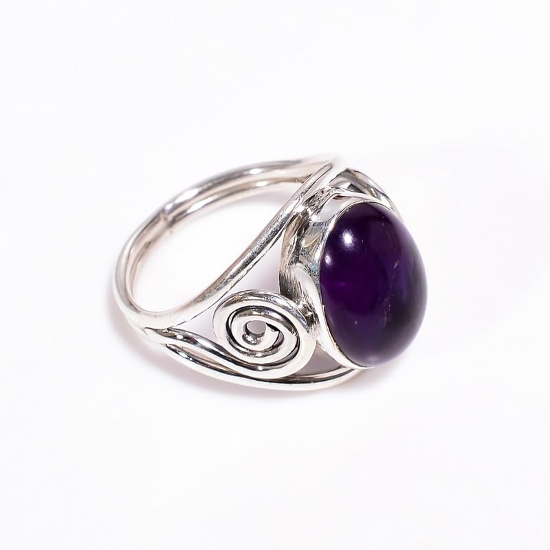 Bague améthyste anti-ternissement alliance argent confortable