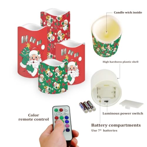 Image of Autumn Black Cat Battery Operated Candles Set of 4 | Battery Operated LED Pillar Candles, Flickering Flame, Multi‑Color Changing, Home Decor for Living Room