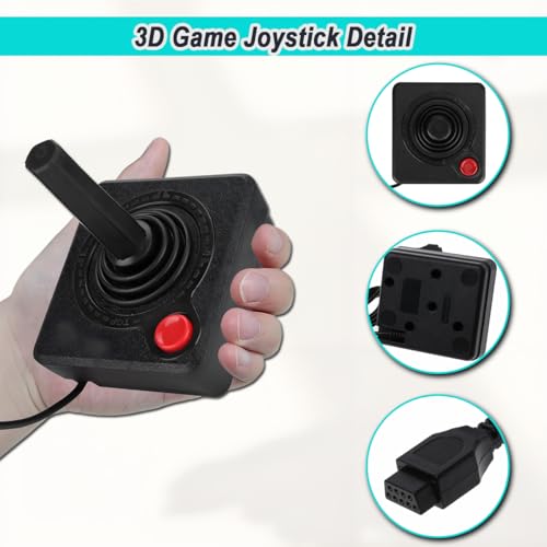 ZHUROUPU Retro Classic 3D Game Joystick for Atari 2600, 9 Pin Wired Wear-Resistant 3D Analog Joystick Game Controller Replacement with Ergonomic Design for Atari 2600 & 7800 Console Systems - Image 3