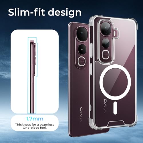 Image of A rtistque Clear Back Cover Case for Vivo Y400 Pro 5G | Compatible | Acrylic | Transparent Case | Shockproof TPU | Stylish Protective Design - Transparent