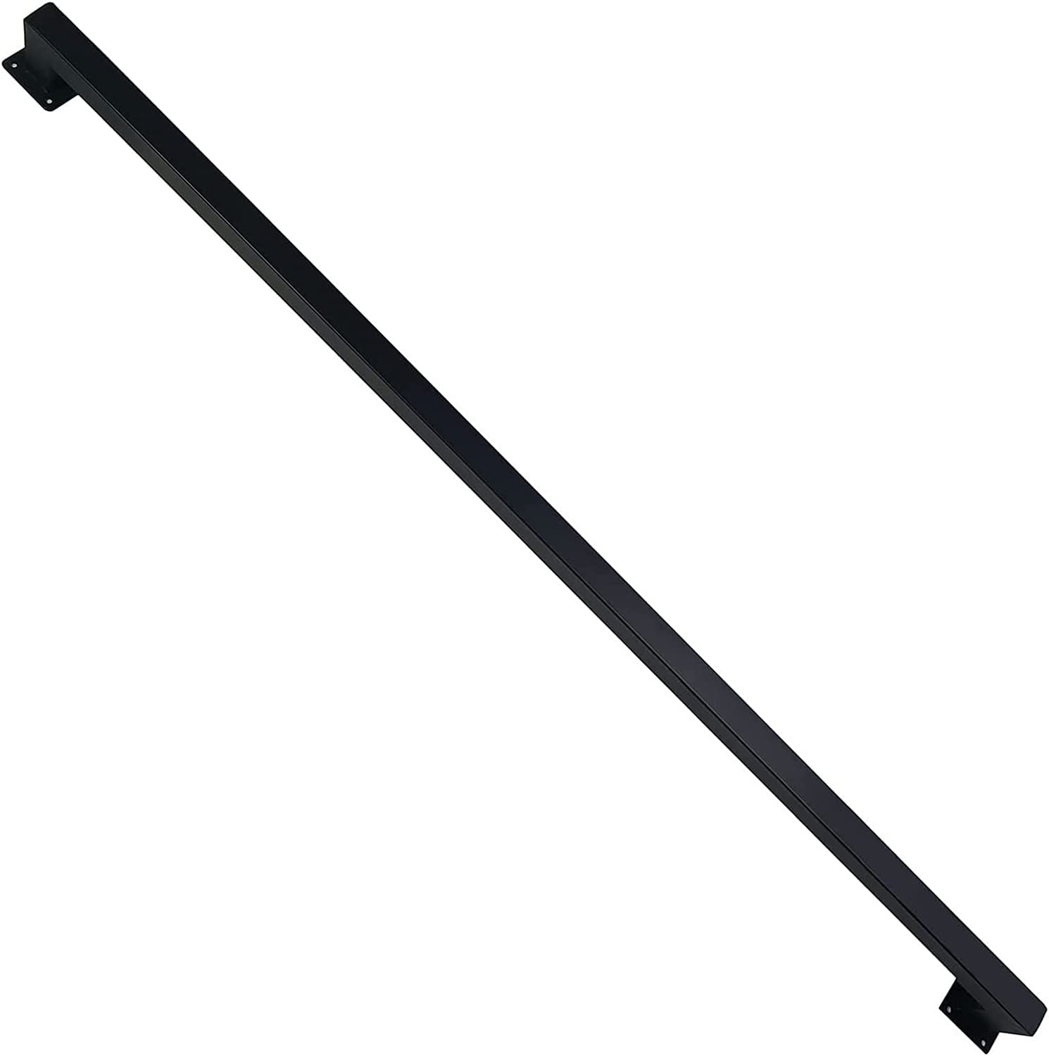 Jiajujia Black Indoor Stair Handrail Wall Mount Grab Bar Railing Support Kit, Wrought Heavy Duty Balustrades Staircase For Steps Baluster