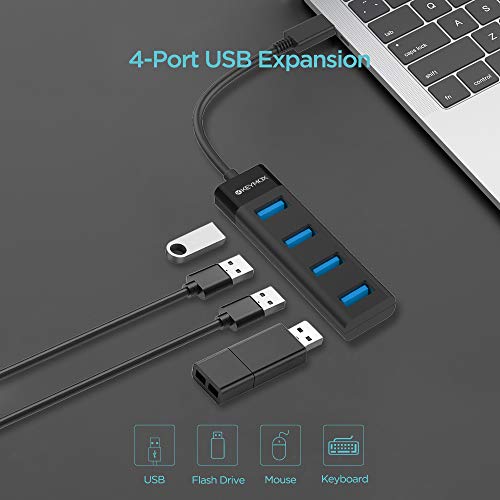 4-Port Usb C Hub, Keymox Compact Size Type C Adapter With 4 Usb 3.0 Ports Usb Type C Hub For Macbook Pro 2019/2018/2017, Google Chromebook Pixelbook, Xps, Samsung S9/S8 And More Usb Type C Devices #TOP1