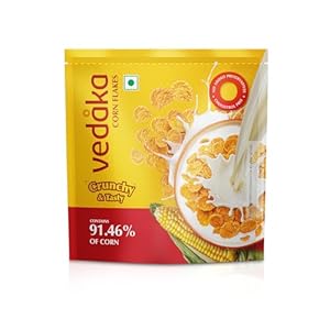 Amazon Brand – Vedaka Corn Flakes, 1.2 kg Super Saver Pack | Contains 91.46% of Corn |Crispy | Classic Breakfast Favorite | No Added Preservatives