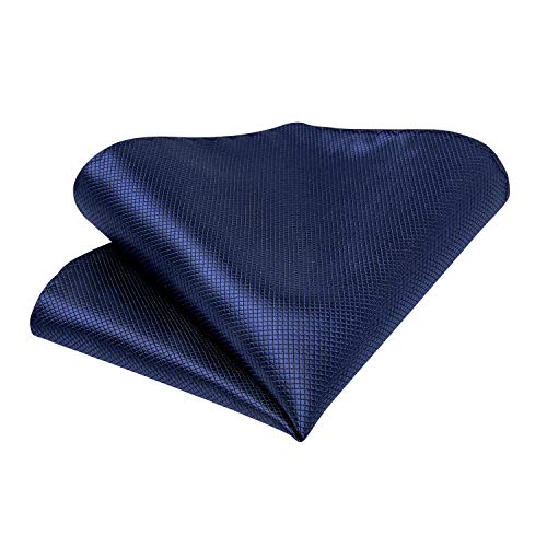 Image of DiBanGu Mens Solid Color Tie and Pocket Square Set Woven Silk Plain Necktie & Handkerchief for Men Wedding Party Formal