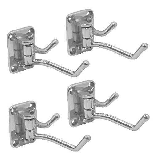 Preisvergleich Produktbild Versandbox24 4 Stück Plünnenhalter klappbar, Kleiderhaken Edelstahl A2 Deckenhaken Handtuchhaken Wandhaken Mantelhaken