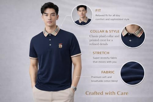 Image of TAGAS Mens Polo T-Shirt || Men's Color Block Polo Tshirt | Short Sleeve Casual Pullover with Collar |Casual Wear for Men | Mens Regular FIT T-Shirts
