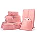 Produktbild Funria 5 Stück Premium Packwürfel, Kleidertaschen Packtaschen ltra-Weichte Koffer Organizer Set, Reise-Zubehör Kofferorganizer Ideal für Reise, Seesäcke, Handgepäck und Rucksäcke (Rosa)