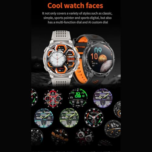 Image of Shyenah HT-Venture (HT33) Military Grade Sports Adventure Smartwatch with Compass,Flashlight, HD Voice Calling, Big 1.7 inch IPS HD Display, IP68, Heart Rate, SPO2, Huge 1100mAh Battery (Black)