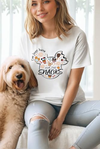 Magical Shirt for Women I'm Here for The Snacks Shirts Funny Foodie T-Shirt Family Holiday Vacation Short Sleeve Tee Tops4