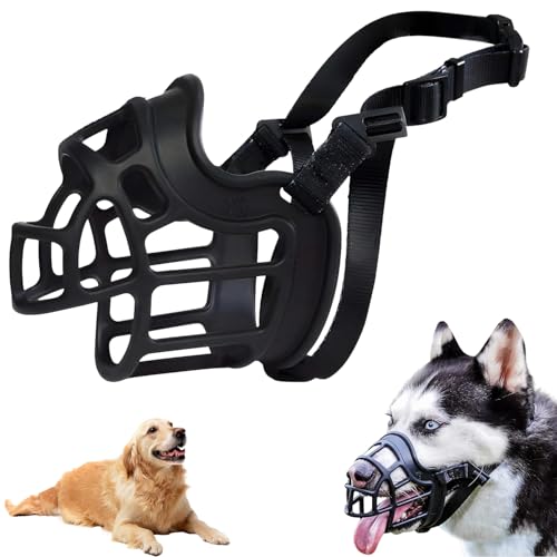 Maulkorb für Hunde, Silikon-Korb Hund Maulkörbe, Korbmaulkorb für Hunde, Maulkorb Flex Maul-Korb Silikon, Sili-kon-Korb Hund Maulkörbe mit verstellbaren Riemen, Verhindert Bellen, Beißen und Kauen