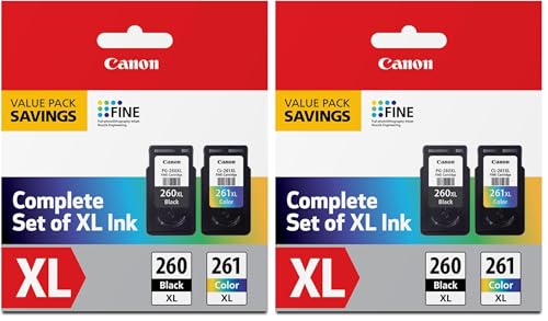 Image of Canon PG-260 XL /CLI-261 XL Genuine Ink Value Pack (2 Cartridges),Compatible with TS5320,TR7020,(Pack of 2)