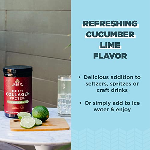Image of Ancient Nutrition Hydrolyzed Multi Collagen Peptides Powder, Cucumber Lime