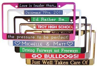 Custom Personalized Laser Engraved License Plate Frame