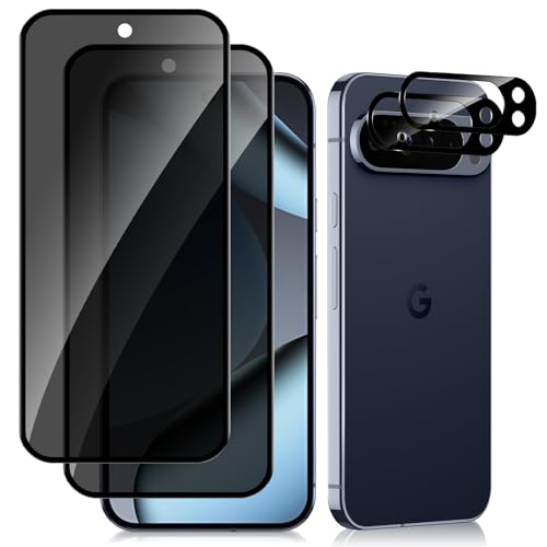 #ColaboraciónPagada<br>Anti-Espia Protector de Pantalla Privacidad para Google Pixel 10 Pro 5G [2+2 Piezas] Protector de Lente de Camara y Dureza 9H Anti-Spy Vidrio Templado para Google Pixel 10 Pro 5G