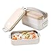 Produktbild Queta Bento Box. 1.6 l zweischichtige Brotdose mit 2 Edelstahlfächern. Wird für Schule, Picknick und Reisen verwendet. Kostenloser Essstäbchen Löffel und Gabel.