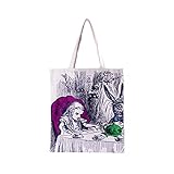 Alice in Wonderland Tote Bag Colored Print Double Side Gift Party Carry Bag Shopping Mad Hatter Party