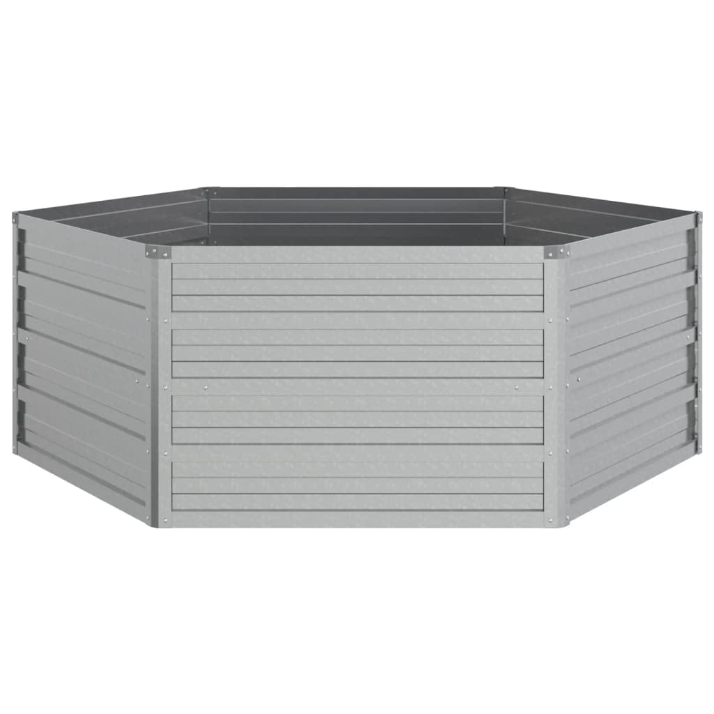 Jardinera de Acero Galvanizado Plateado 129x45 cm Arriate de Balcones Aire Libre Accesorio para Jardín Macetero de Metal Duradero Huerto Urbano Patios para Flores Hierbas Verduras