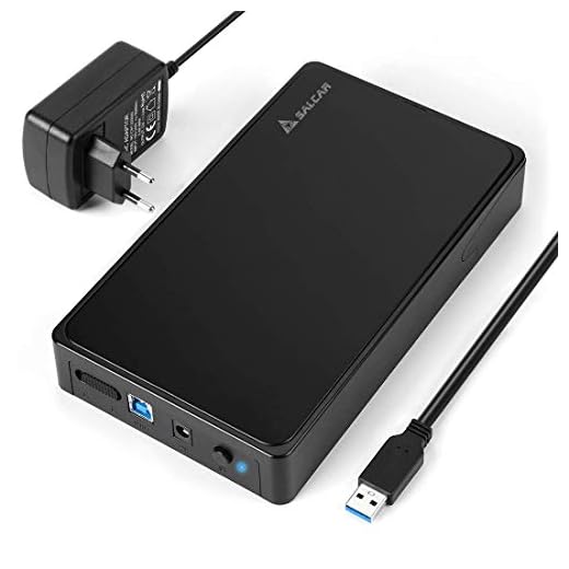 SALCAR Carcasa Discos Duros de 3.5 Pulgadas USB 3.0, Discos Duros SATA de 3.5"
