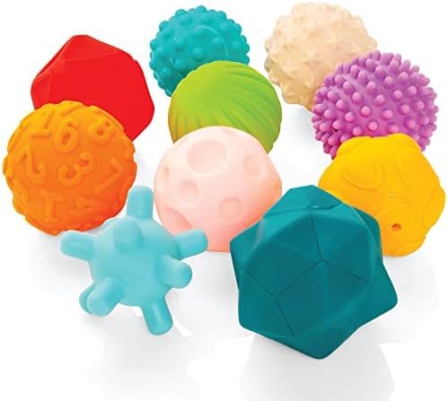 Tippi Sensory Balls For Babies - Set of 10 Soft Sensory Balls - Sensory Toys For Babies - Baby Balls For Babies From Birth - Baby Sensory Toys