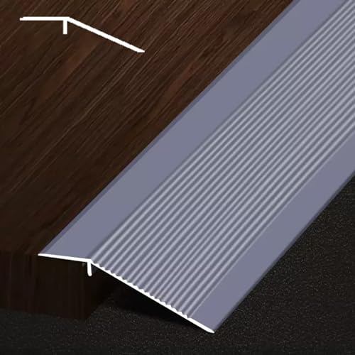 KGAILL Tapajuntas Suelo Tira De TransicióN De Aluminio para Suelo con Desnivel, 10cm De Ancho Reductor De Umbral para Puerta De Entrada Portales, Perfil De TransicióN Compensador(Iron gray)
