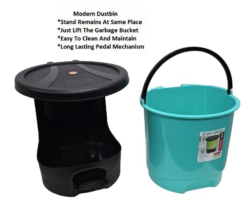 Image of ARISTO Unique Modern Plastic Pedal Dustbin 8.0 LTR (Green)