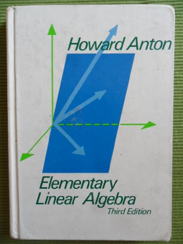 Elementary Linear Algebra 0471053384 Book Cover
