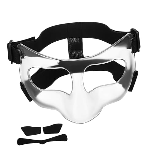 TOYANDONA Clear Adjustable Nose Guard for Sports Basketball Baseball Face Mask Durable Protective Gear for Broken Nose with Unobstructed Visibility Use