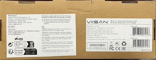 Caméra Document 4K microphone réduction bruit IA webcam grand angle pour enseignant