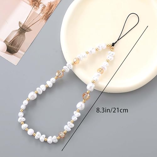 Cordon de téléphone perles fixes girly chic pour smartphone tendance - 5