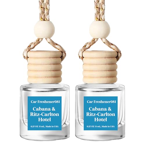 HoogaLife Car Air Freshener Hanging 2 Pack - Hotel Collection Diffuser Oil Inspired by Cabana & Ritz-Carlton Hotel - NO.1012 Fragrance Oil, Car Fresheners for Women Made in USA