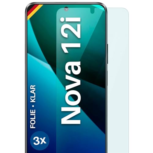 moex für Huawei nova 12i Schutzfolie Bildschirmschutz Folie Ultra-klar HD 0,2 mm kompatibel mit jeder Hülle, Anbringen ohne Blasen, Handyfolie Extra Kratzfest, FlexProtect 3 Stück