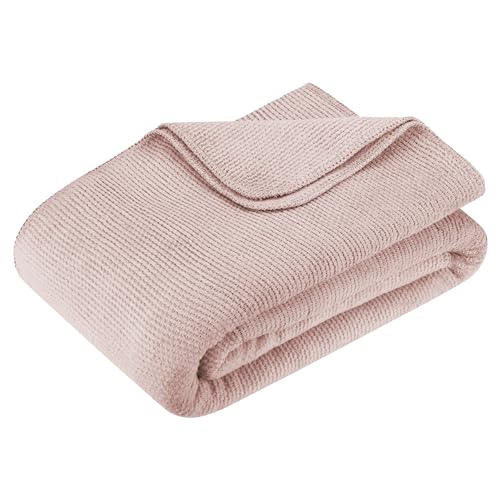 BOHORIA® Kuscheldecke Premium Pure Cotton 150x200cm | Superweiche Decke für Sofa, Sessel & Bett | Baum-Wolldecke Tagesdecke Sofadecke Wohndecke (Rose, 150 x 200 cm)