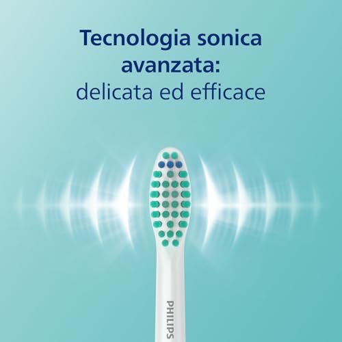 Philips Sonicare 3100 spazzolino elettrico sonico, sensore di pressione e timer, custodia da viaggio, colore nero, HX3673/14, Sonicare 3100, Nero - Immagine 2