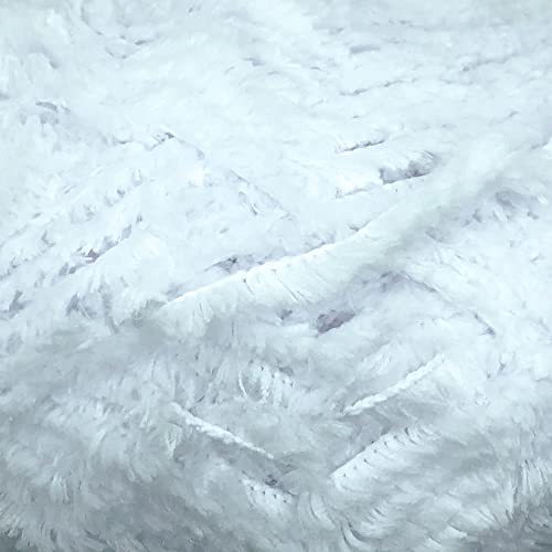 Image of Plush Faux Fur Bulky Yarn, Super Soft Fluffy Fuzzy for Knitting Crocheting Crafting, 100 Gram (3.53 Ounces) 109 Yards (100 Meters) (White)