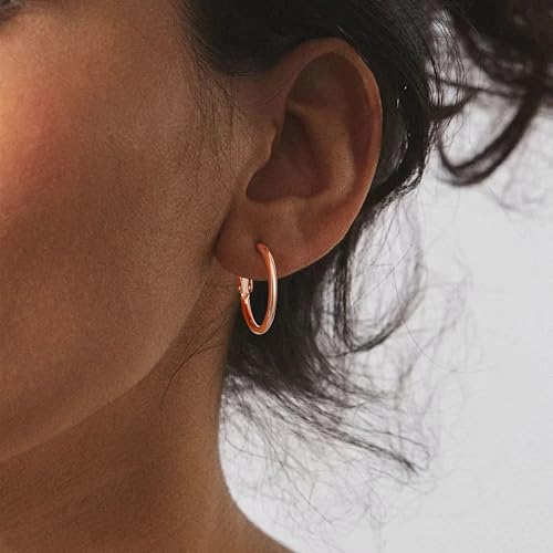 Image of Gacimy Gold Hoop Earrings for Women, 14K Gold Plated Thin Hoops