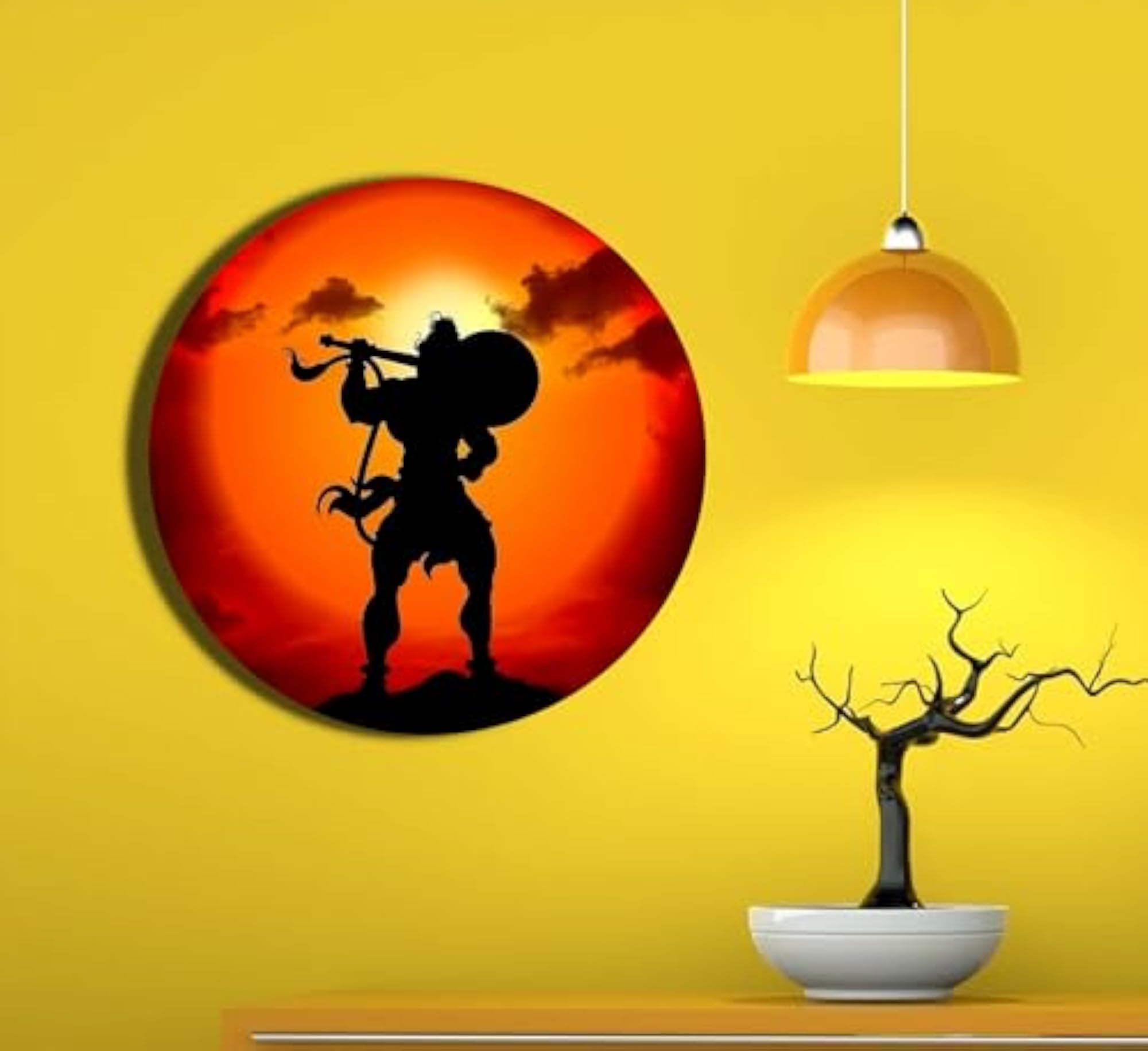 Lord Hanuman Art Plate, Decorative Ceramic Gift