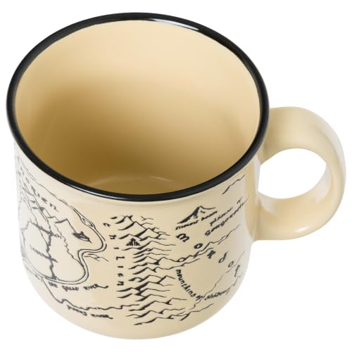 Image of Silver Buffalo Lord of the Rings Map Wax Resist, Ceramic Camper Mug, 20oz