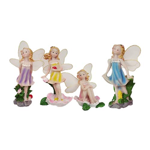HomeDecTime 4x Miniature Music Instrument Flower Fairy Resin Garden Dollhouse Decor