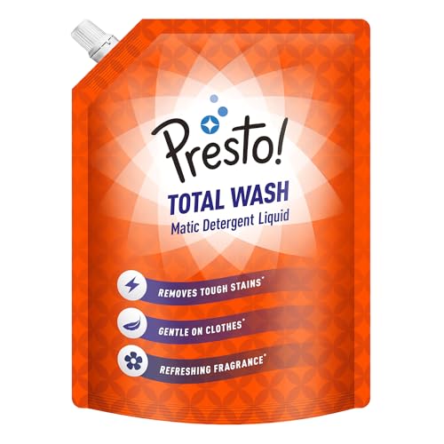 Image of Amazon Brand - Presto! Total Wash Matic Detergent Liquid | 2 Litre | Removes Tough Stains | Gentle On Clothes | Refreshing Fragrance | Liquid Detergent For Washing Machine & Hand Wash