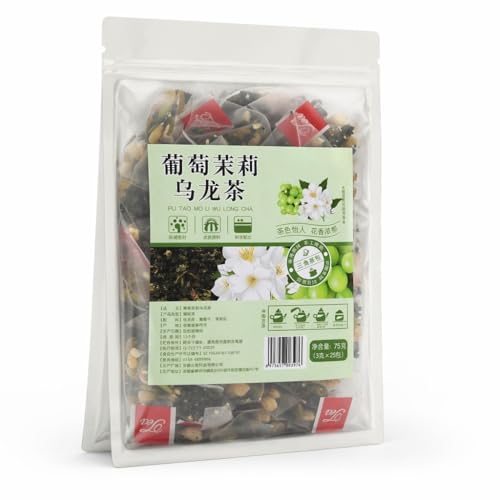 Bolsas De Té Oolong De Jazmín Y Uva, Paquete De 25 Infusores Triangulares, Mezcla De Triple Sabor For Cerveza Fría Y Caliente, Bolsas Prácticas(2pcs)
