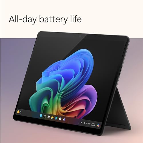Image of Microsoft Surface Pro 2-in-1 Laptop /Tablet (2024), Windows 11 Copilot+ PC, 13 inch Touchscreen OLED Display, Snapdragon X Elite (12 Core), 16GB RAM, 256GB Storage, Black, Amazon Exclusive
