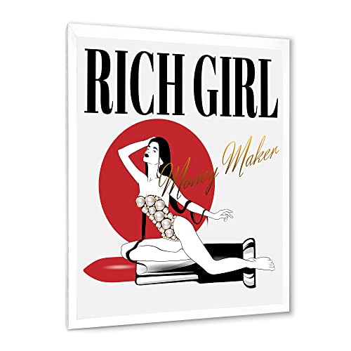 Image of DesignQ Girl In Swimsuit With Pomade Vintage Framed Wall Art