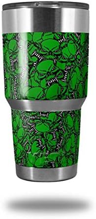 Skin Wrap para vaso de Yeti Rambler 30 oz dispersos calaveras verde (vaso no incluido)