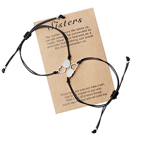 Armband Damen, Yin Yang Herz Beziehungs Armband, Verstellbar Armband 2-Set, Handgemachte Seil Geflochtene Schwestern & Freunde Armbänder, Beste Kommunion Geschenk Für Frauen Mädchen Cover