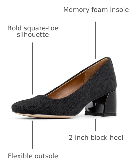 Image of Donald Pliner Women's Aquarius 2 inch Block Heels, Square Closed Toe Chunky Heels for All Day Wear